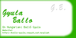 gyula ballo business card